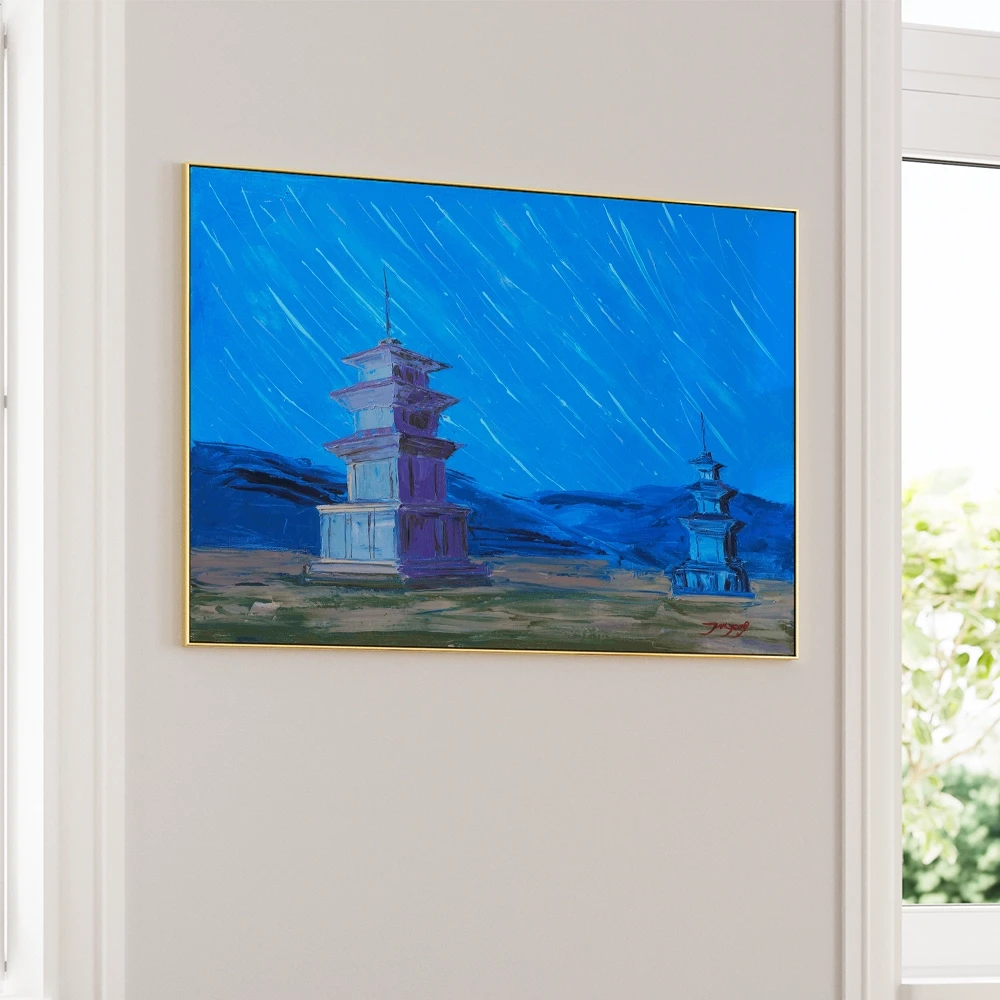 Ancient Pagodas Night Sky Landscape Wall Art Poster - XS / Matte Paper / Rolled Art - Nook At You
