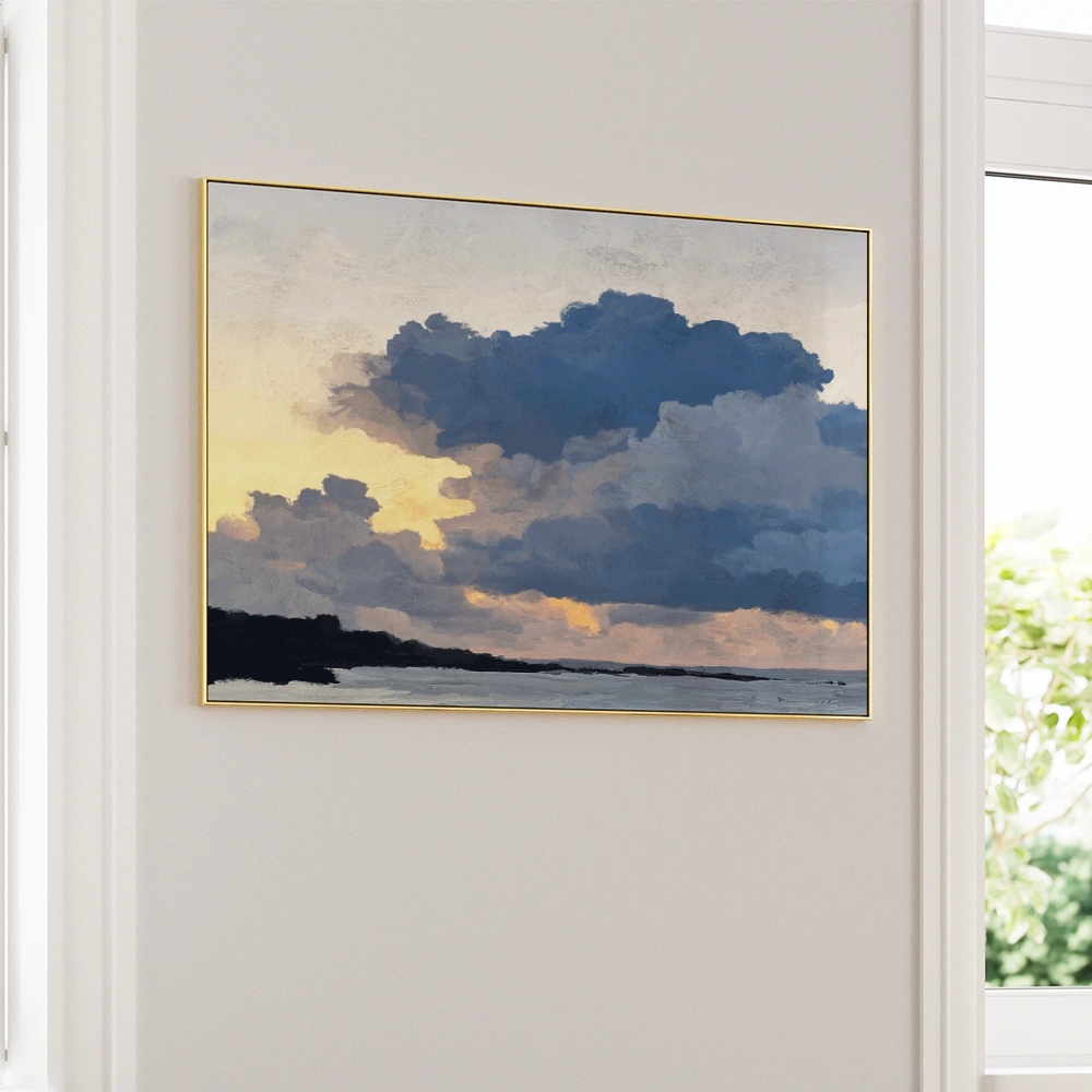 Porthmeor Sunset Horizontal Landscape Painting for Living Room - XS / Matte Paper / Rolled Art - Nook At You