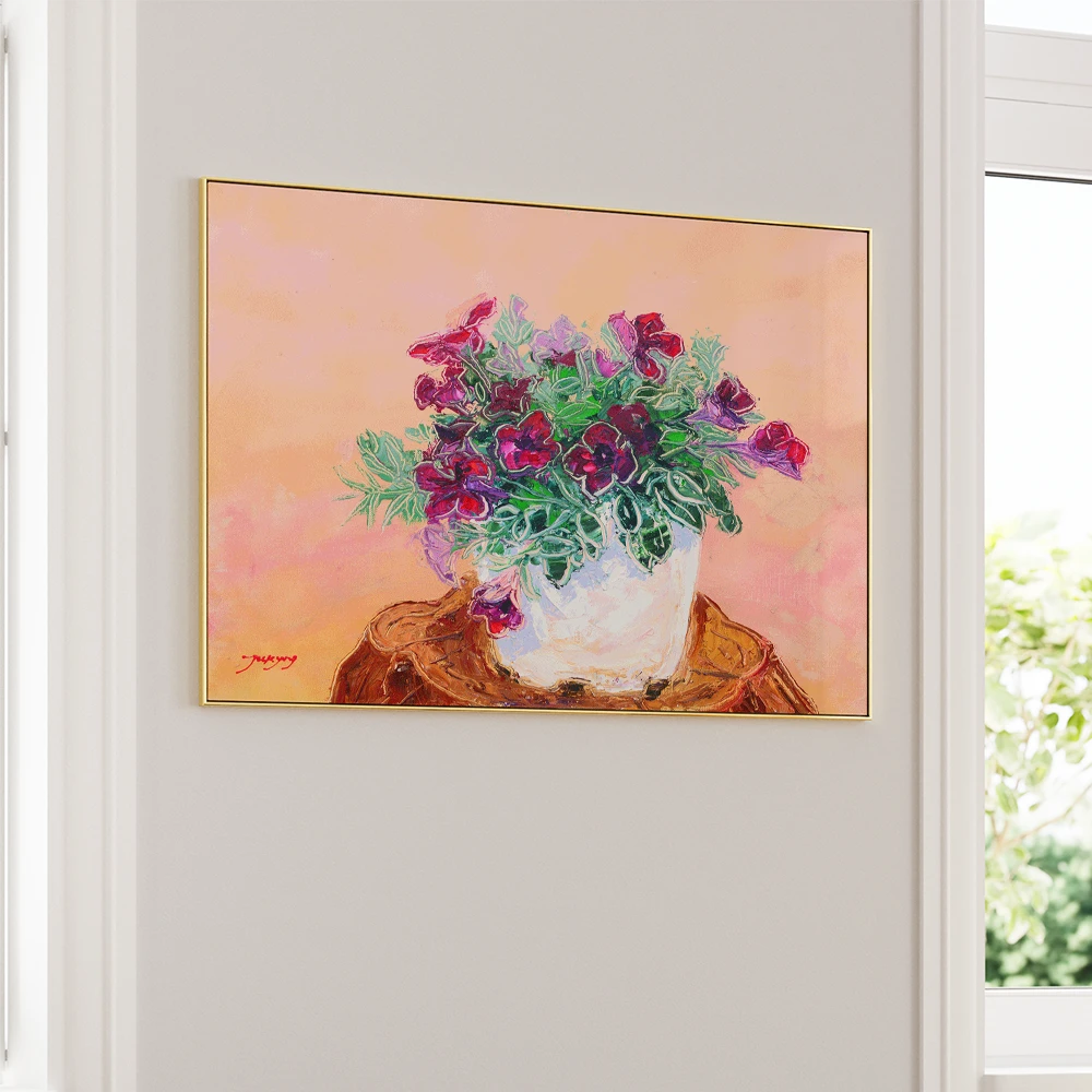 Vibrant Potted Flowers Floral Canvas Wall Art - XS / Matte Paper / Rolled Art - Nook At You