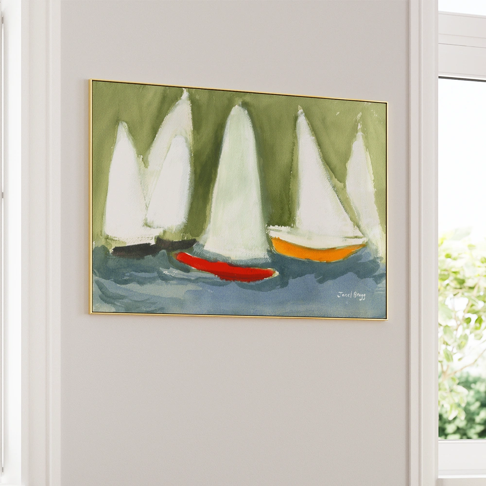 Modern Sailboats Seascape Abstract Wall Art - XS / Matte Paper / Rolled Art - Nook At You