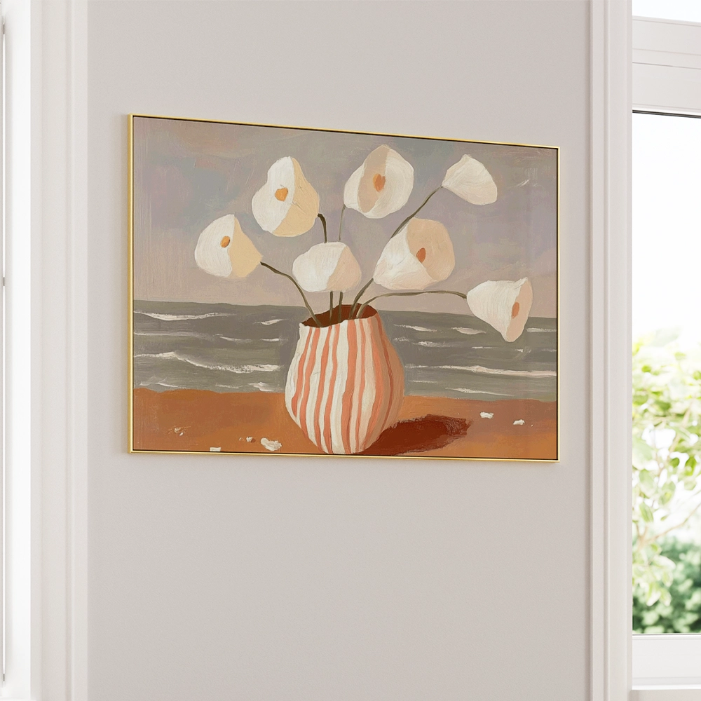 A Vase with White Calla Lilies Botanical Painting - XS / Matte Paper / Rolled Art - Nook At You