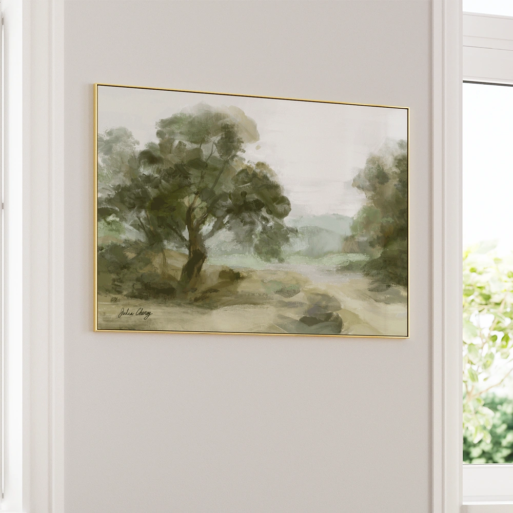 Misty Valley Path Landscape Painting - XS / Matte Paper / Rolled Art - Nook At You