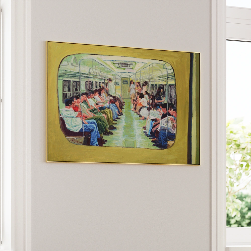 Green Subway Journey Landscape Wall Art - XS / Matte Paper / Rolled Art - Nook At You