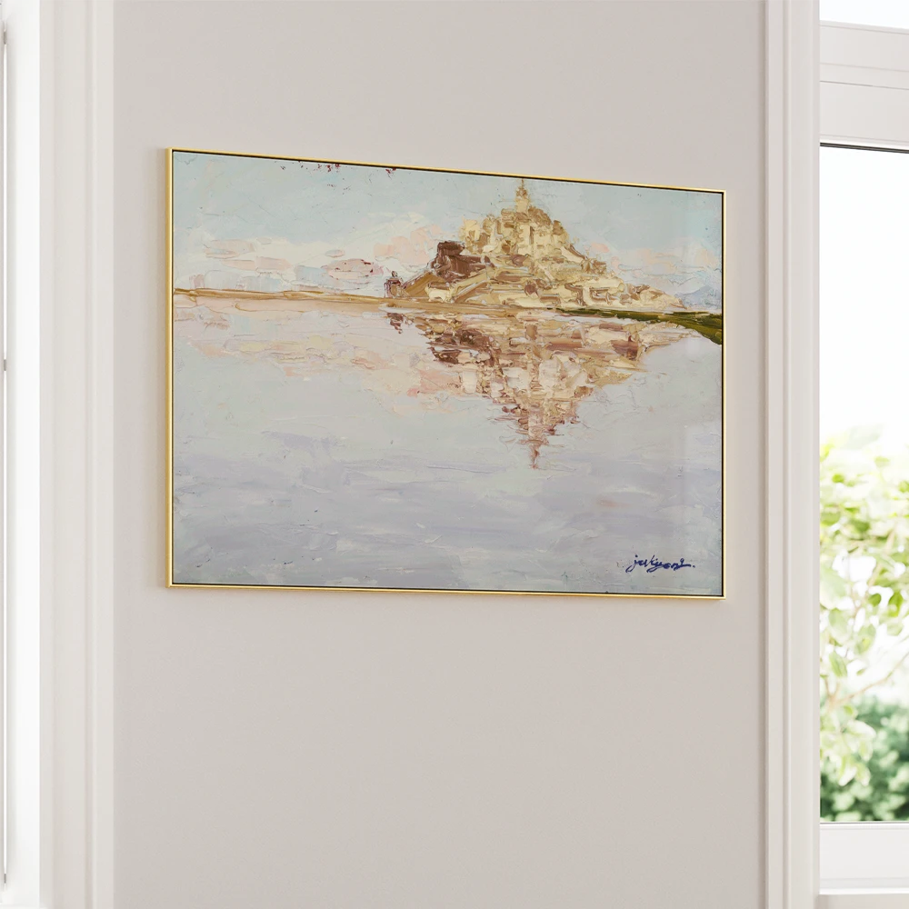 Mont Saint Michel Reflection Landscape Wall Art - XS / Matte Paper / Rolled Art - Nook At You