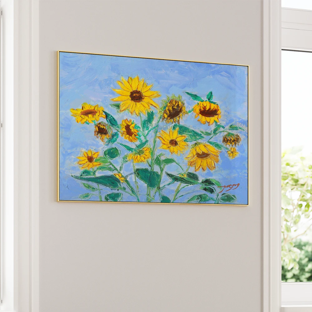 Golden Sunflowers Botanical Painting - XS / Matte Paper / Rolled Art - Nook At You