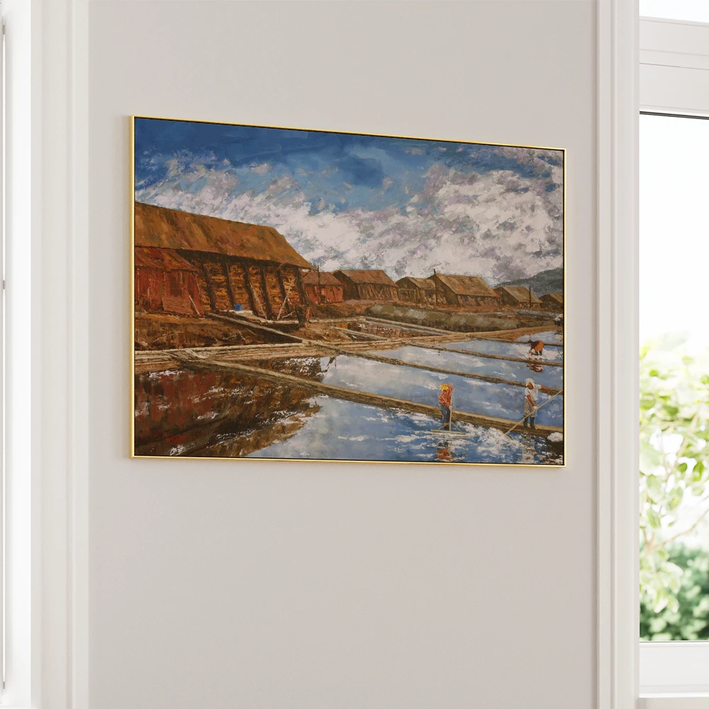 Traditional Saltworks Scene Landscape Poster - XS / Matte Paper / Rolled Art - Nook At You