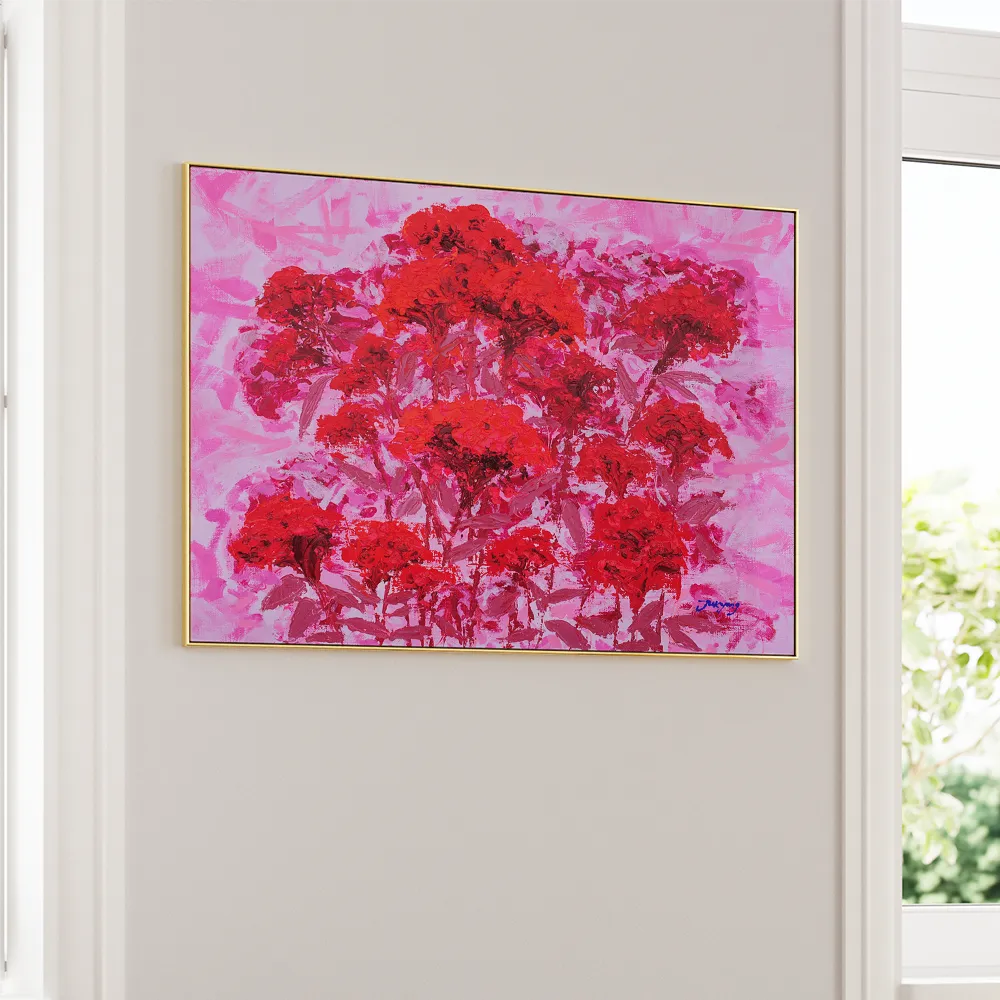 Vibrant Red Floral Garden Botanical Wall Art Print - XS / Matte Paper / Rolled Art - Nook At You