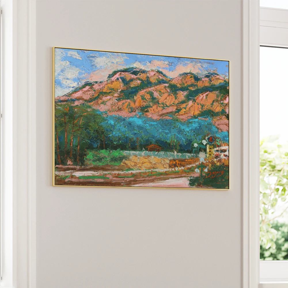 Colorful Mountain Road Landscape Painting - XS / Matte Paper / Rolled Art - Nook At You