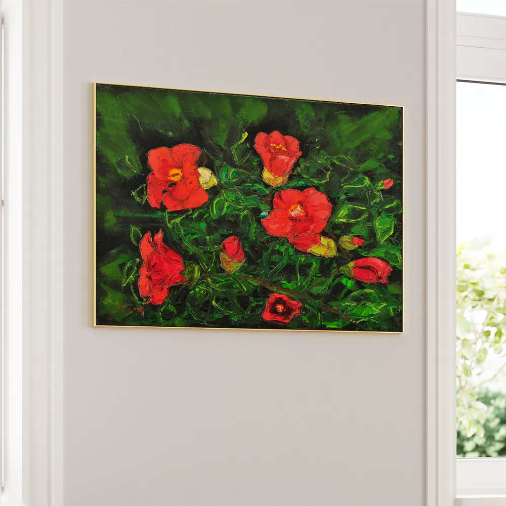 Vibrant Red Flowers Botanical Wall Art Poster - XS / Matte Paper / Rolled Art - Nook At You