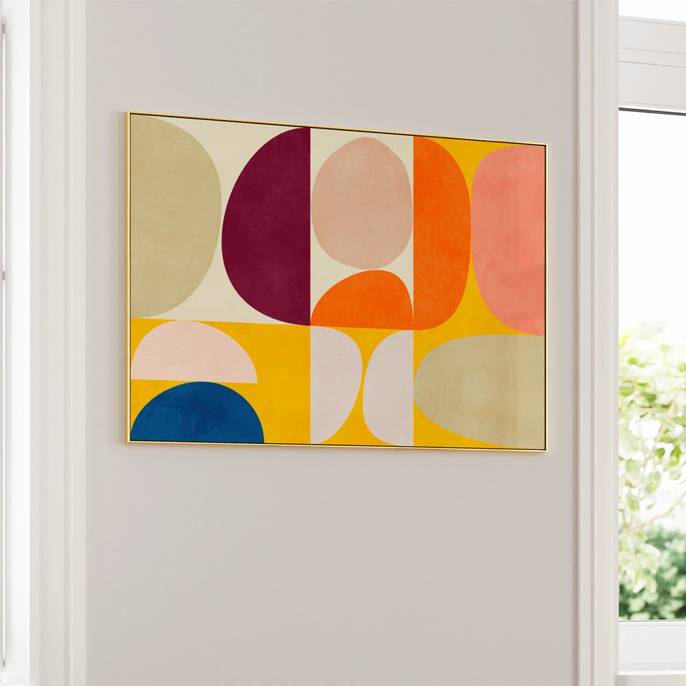 Vivid Bauhaus 2 Abstract Painting for Living Room - XS / Matte Paper / Rolled Art - Nook At You