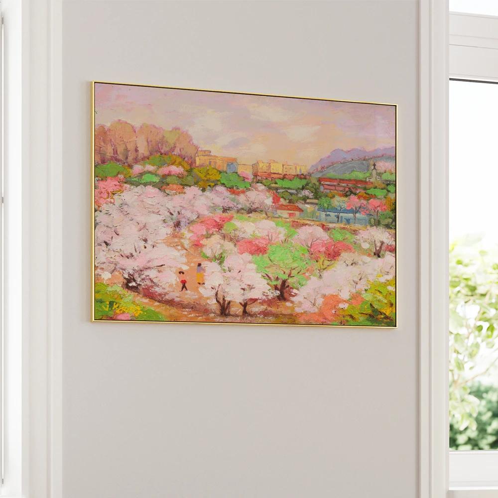 Spring Blossom Cityscape Canvas Landscape Wall Art - XS / Matte Paper / Rolled Art - Nook At You