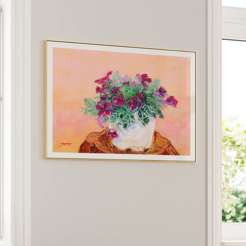 Vibrant Potted Flowers Floral Canvas Wall Art - XS / Matte Paper / Rolled Art - Nook At You