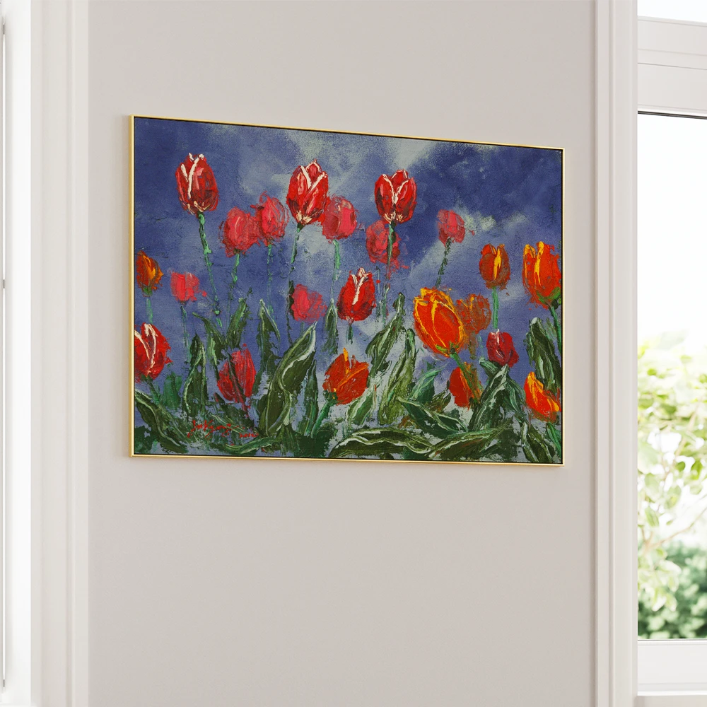 Dramatic Spring Tulips Botanical Wall Art Poster - XS / Matte Paper / Rolled Art - Nook At You