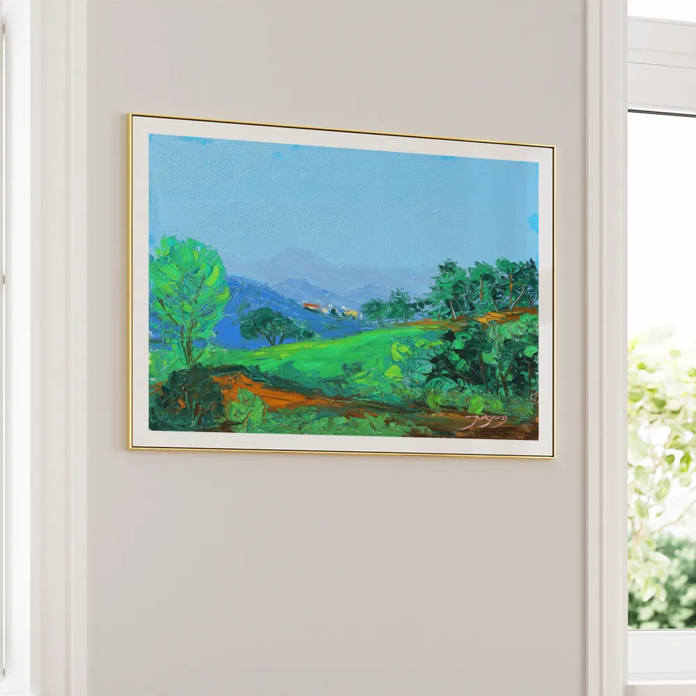 Vibrant Green Hills Landscape Wall Art Poster - XS / Matte Paper / Rolled Art - Nook At You