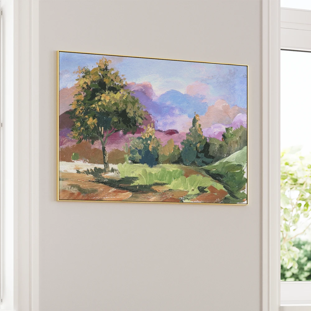 Pastel Cloudscape Tree Landscape Painting - XS / Matte Paper / Rolled Art - Nook At You