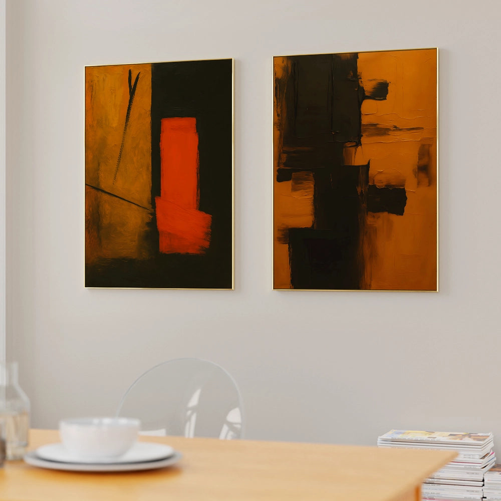 Ember & Shadow Set of 2 - XS / Matte Paper / Rolled Art - Nook At You