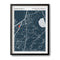Custom Steet Map Art - Deep Blue - Modern #2