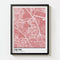 Personalized Street Map Art - Baby Pink - Pantone