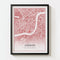 Custom Map Art - Baby Pink - Classic