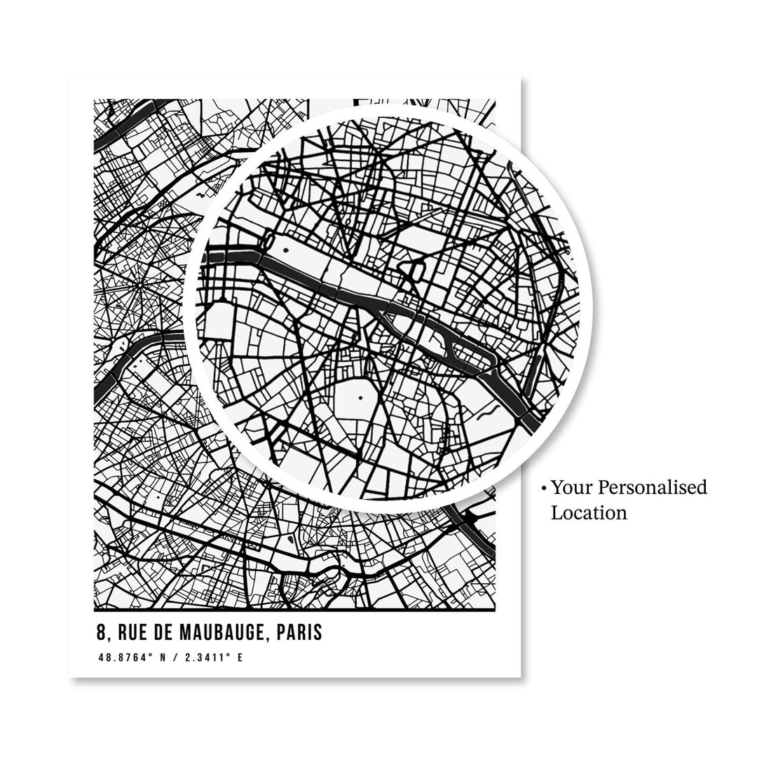 Street Map Art - White - Pantone - XS / Canvas / Rolled Art - Nook At You