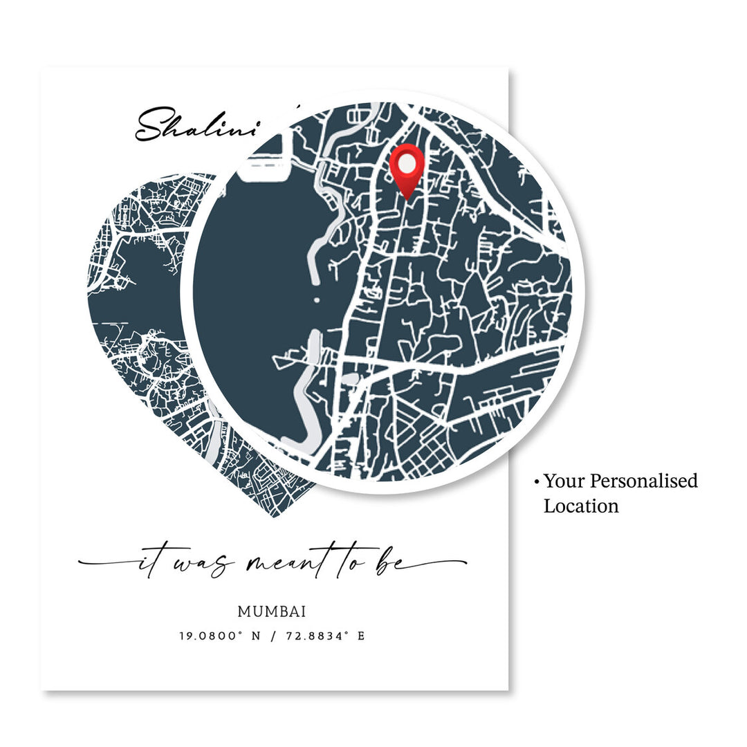 Custom Street Map Art - Deep Blue - Love - XS / Matte Paper / Rolled Art - Nook At You