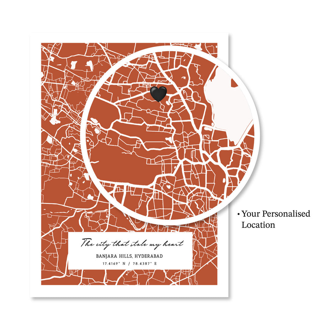 Custom Street Map Art - Burnt Orange - The Executive - XS / Matte Paper / Rolled Art - Nook At You