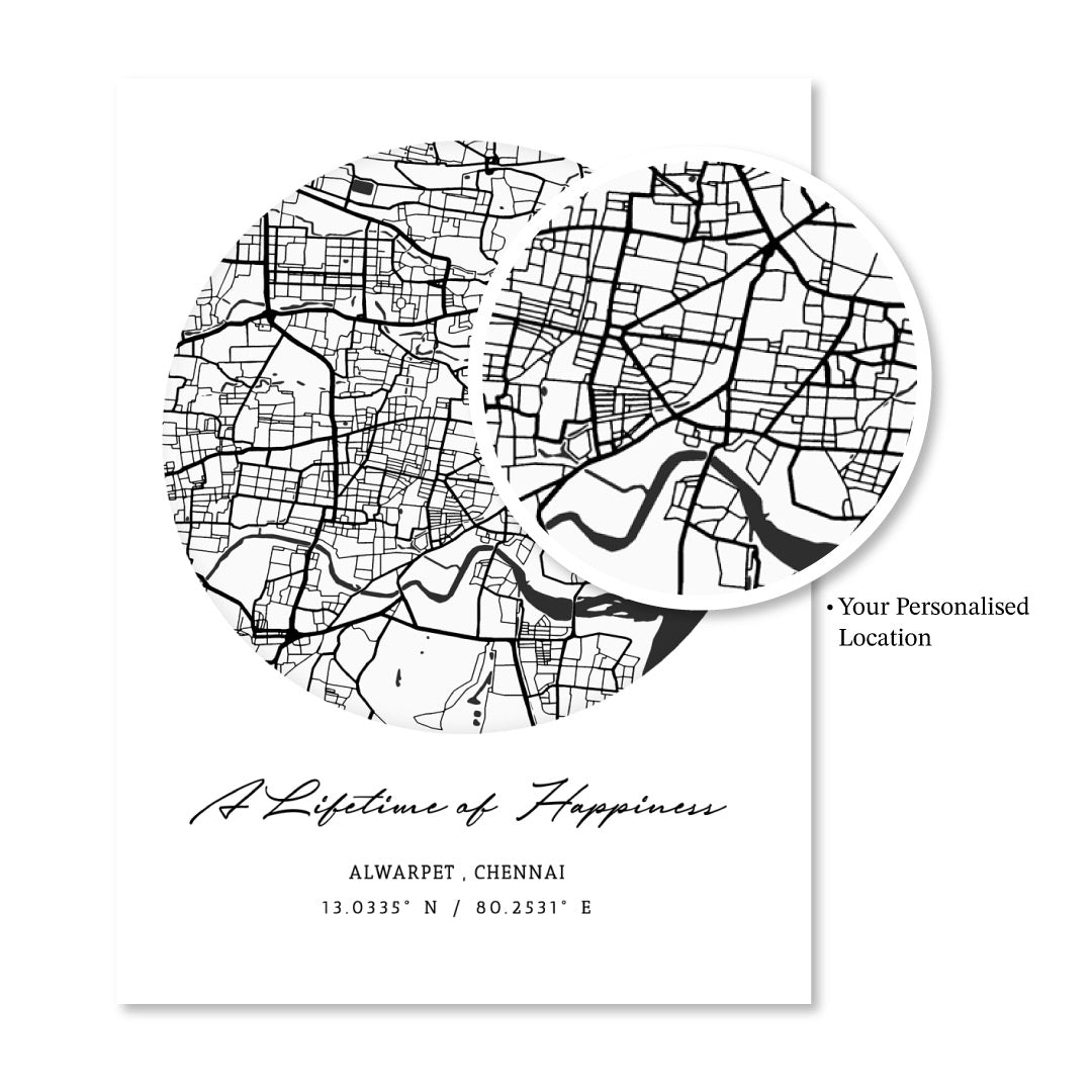 Map Art - White - The Minimalist - XS / Canvas / Rolled Art - Nook At You