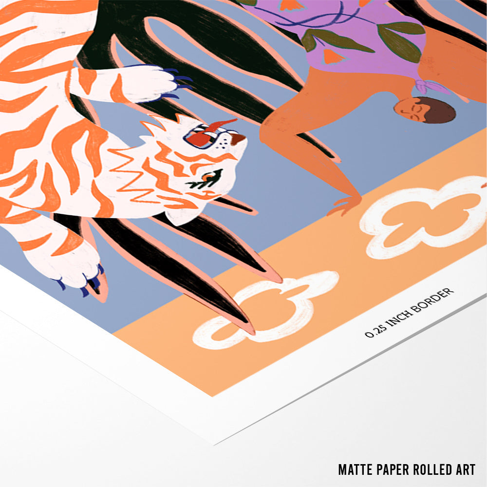 Dance with a Tiger 2 Art Print - 5XL / Canvas / Rolled Art - Nook At You