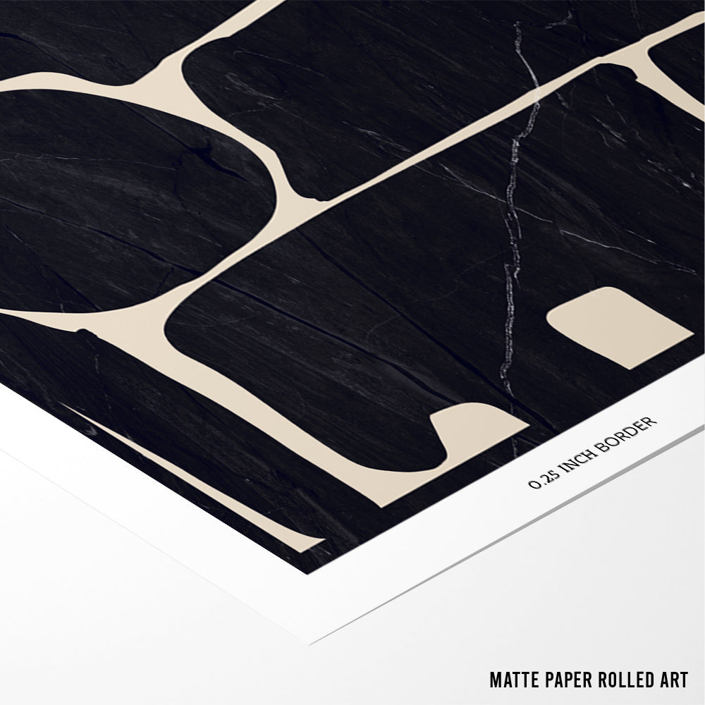 Noir Shapes – Bold Black Abstract Wall Art - XS / Matte Paper / Rolled Art - Nook At You