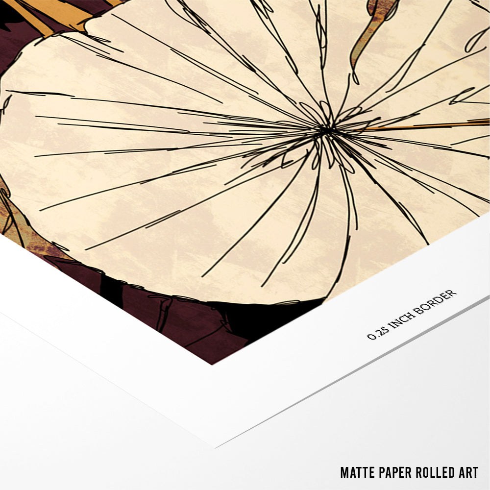 Gold Plants Wall Art Print - XS / Matte Paper / Rolled Art - Nook At You