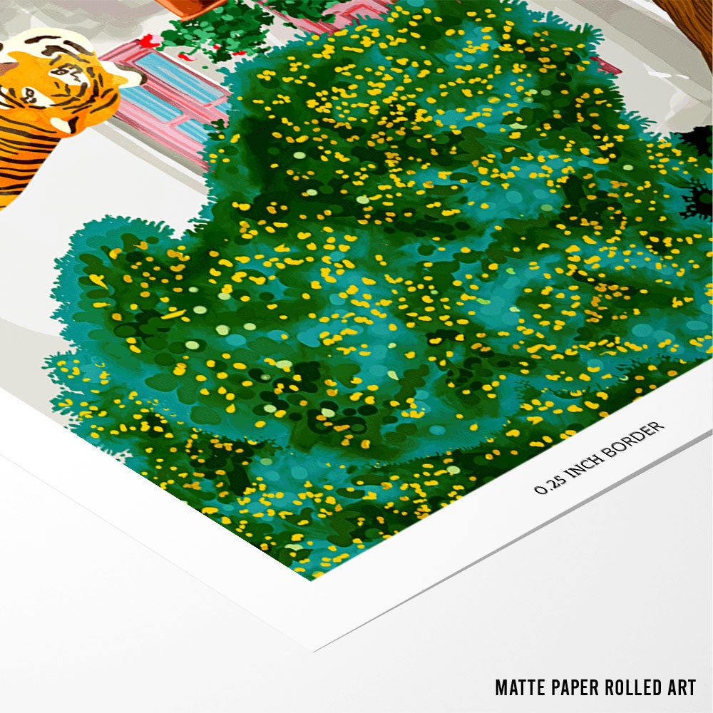 Tiger Tropical Luxury Villa Art Print - XS / Matte Paper / Rolled Art - Nook At You