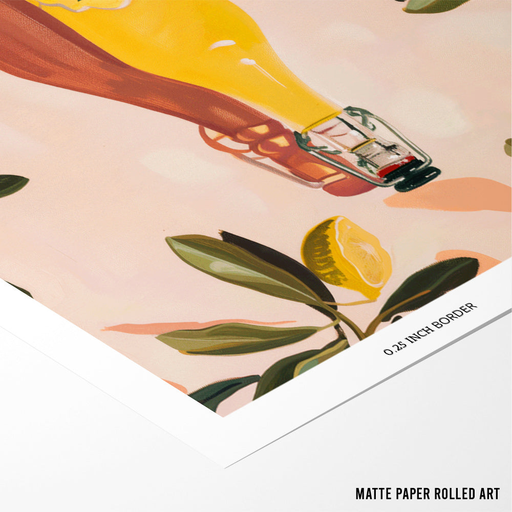 The Lemon Postcard Canvas Painting - XS / Matte Paper / Rolled Art - Nook At You