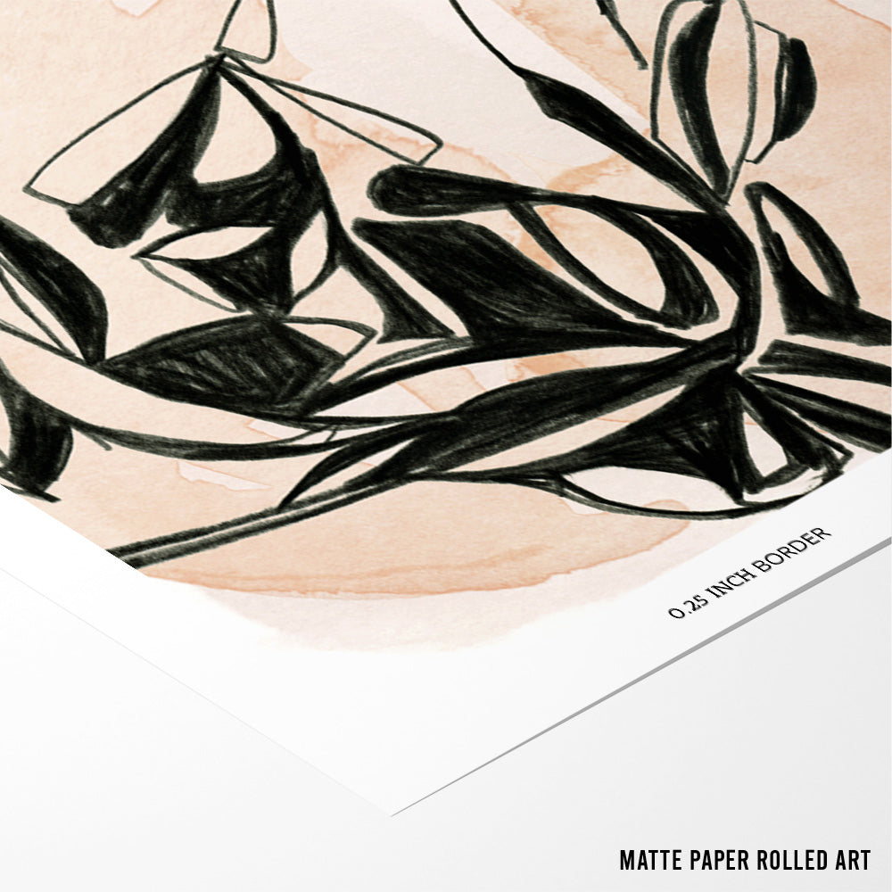 Monochrome Leaves Abstract Wall Art - XS / Matte Paper / Rolled Art - Nook At You