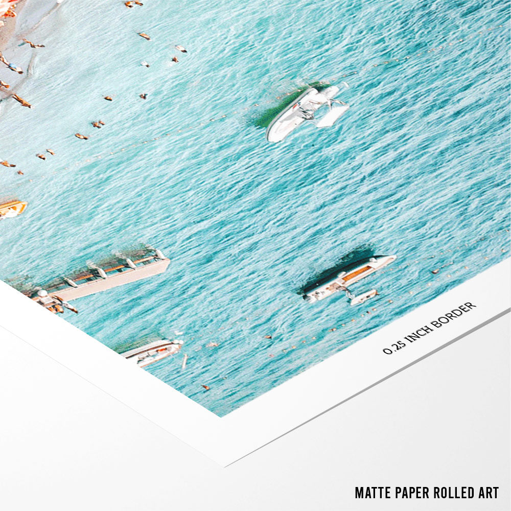 Positano Beach Landscape Art Print (Vertical) - XS / Matte Paper / Rolled Art - Nook At You
