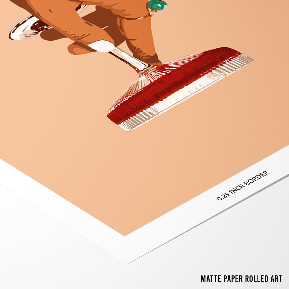 A Hand Holding A Glass Of Red Wine Art Print - XS / Matte Paper / Rolled Art - Nook At You