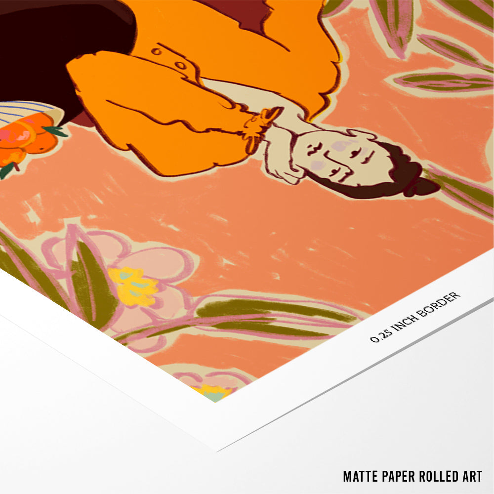 Woman With Oranges Boho Wall Art - 5XL / Canvas / Rolled Art - Nook At You