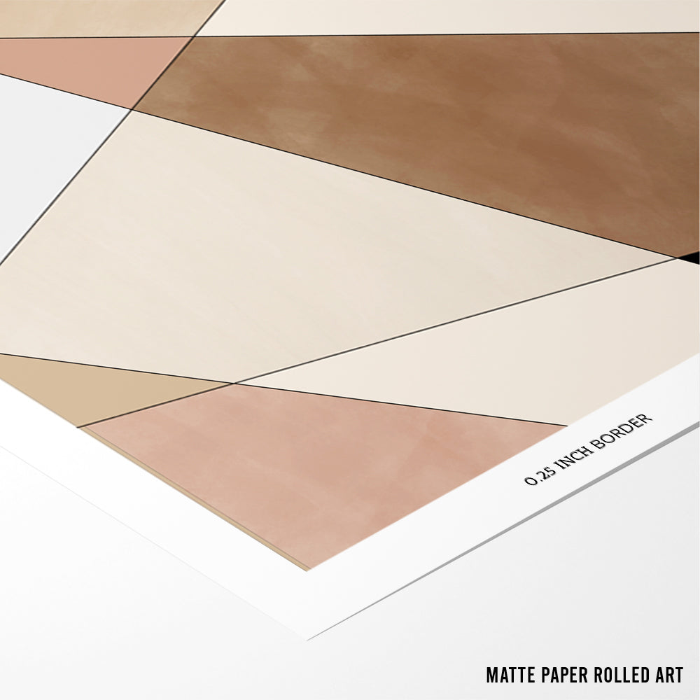Beige Angles – Minimalist Geometric Wall Art Print - XS / Matte Paper / Rolled Art - Nook At You