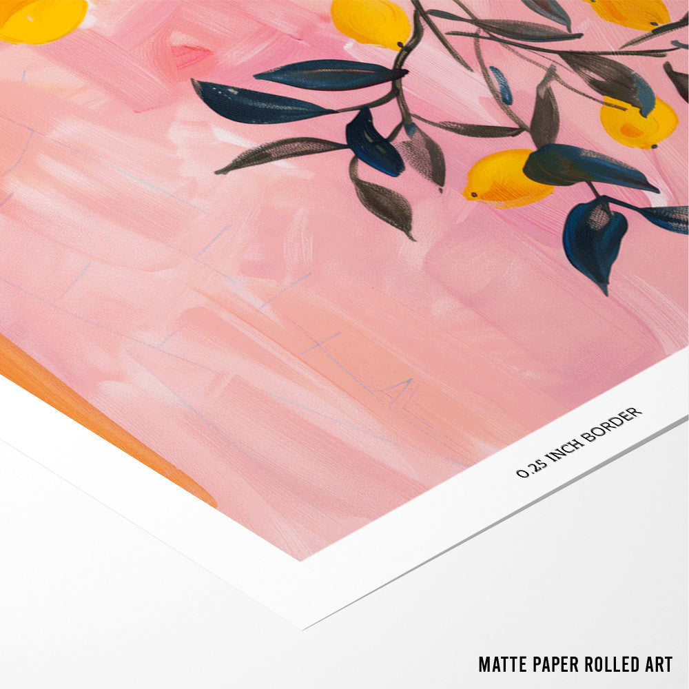 Fruit & Form Pink Canvas Painting - XS / Matte Paper / Rolled Art - Nook At You