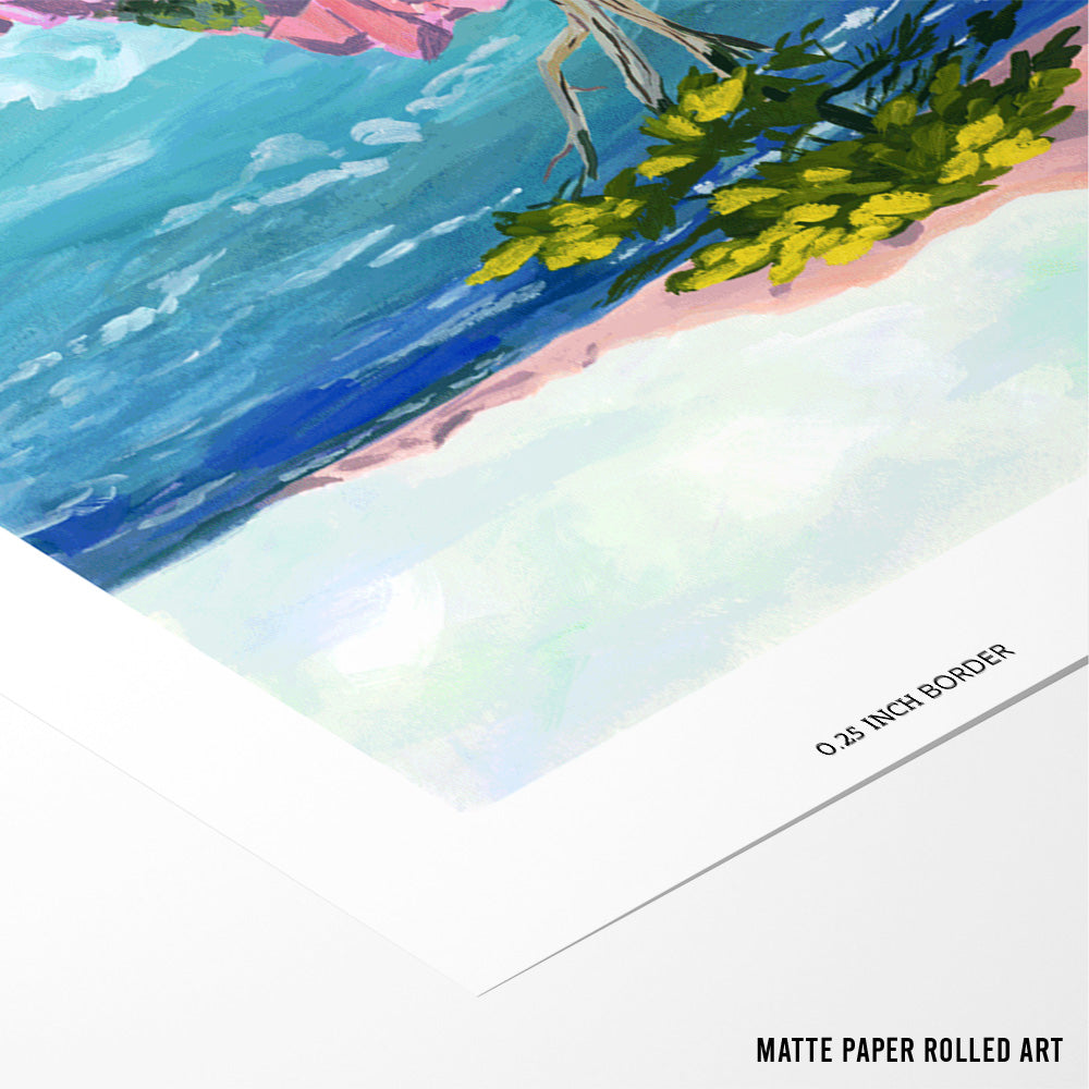Lone Cypress Coastal Landscape Artwork Painting - XS / Matte Paper / Rolled Art - Nook At You