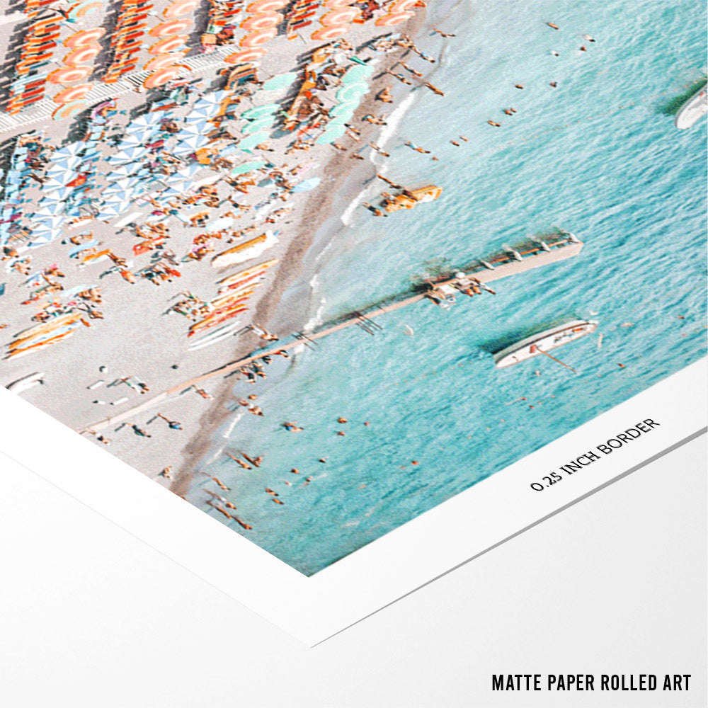 Positano Beach Landscape Wall Art (Horizontal) - XS / Matte Paper / Rolled Art - Nook At You
