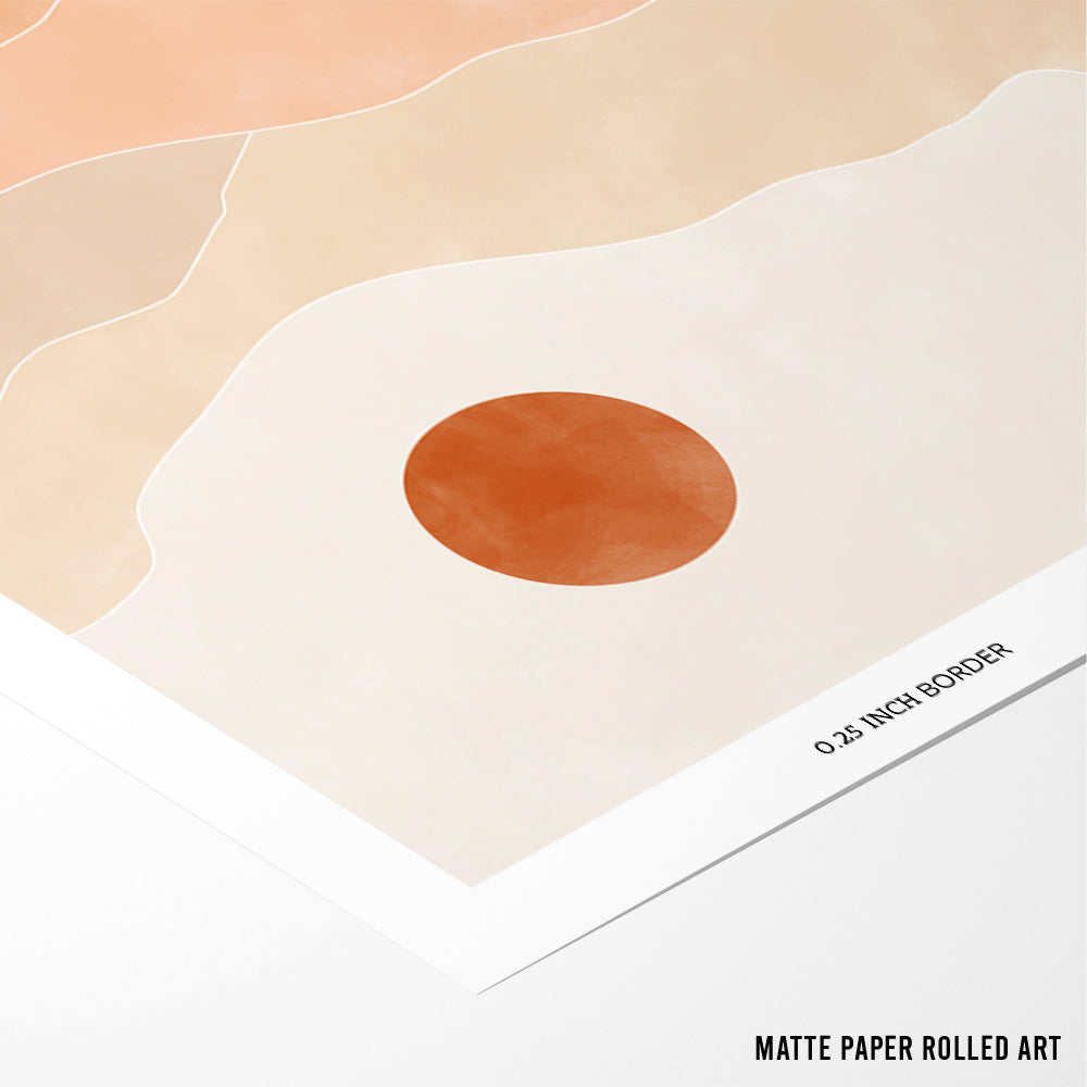 Desert Sun Rise Boho Art Painting - XS / Matte Paper / Rolled Art - Nook At You