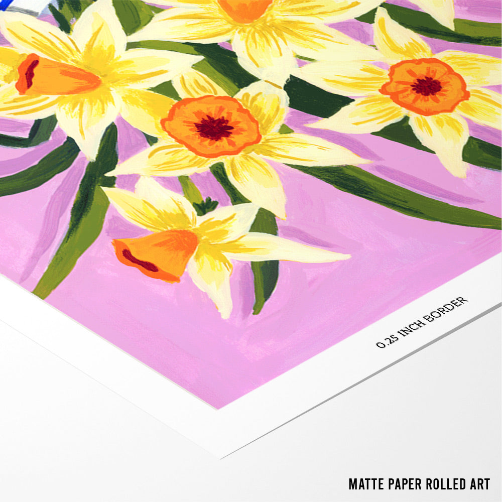 Daffodil Parade Boho painting - XS / Matte Paper / Rolled Art - Nook At You