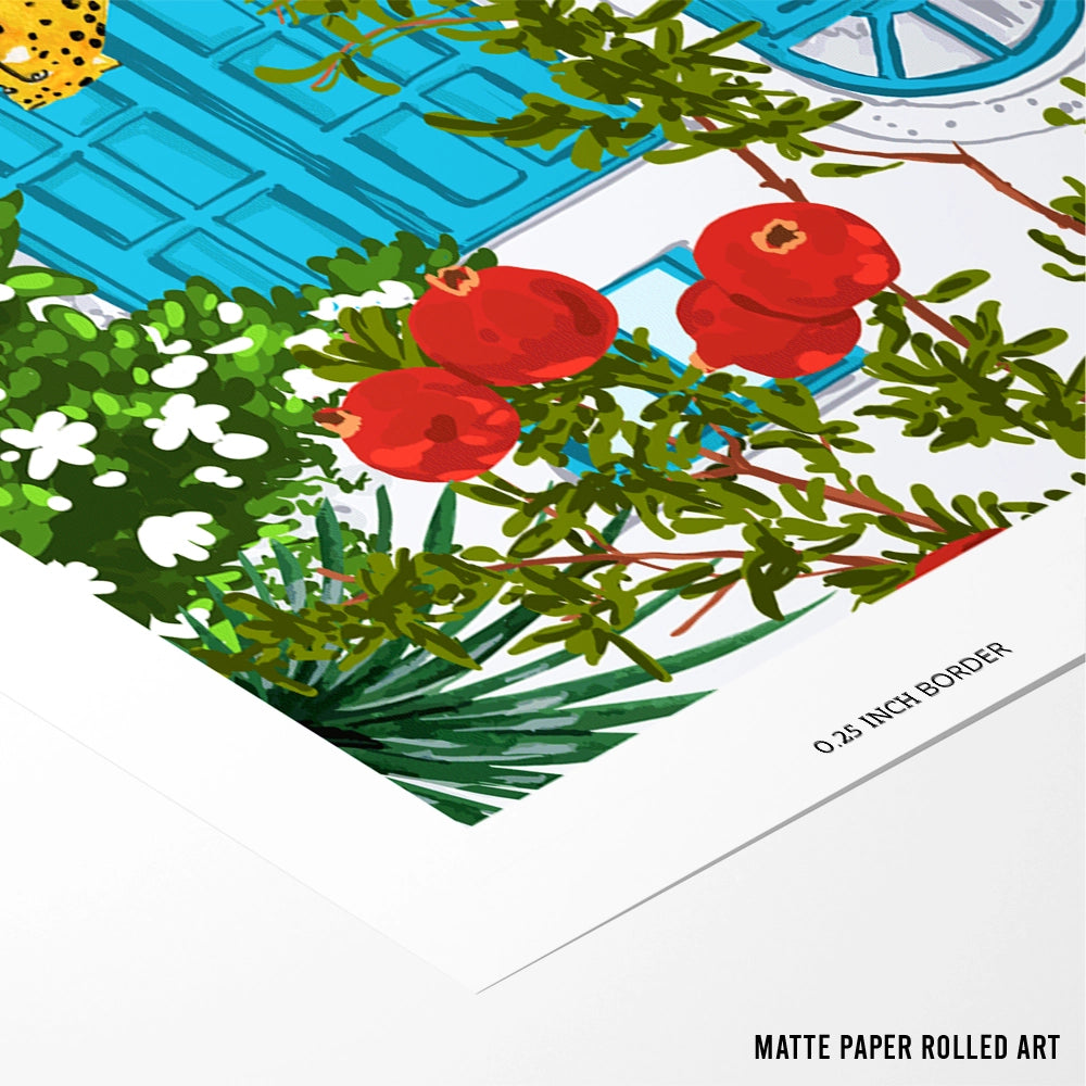 Cheetah Villa Tropical Wall Art - XS / Matte Paper / Rolled Art - Nook At You