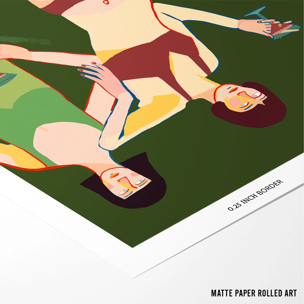Loungin’ Ladies Women Illustration Wall Art - XS / Matte Paper / Rolled Art - Nook At You