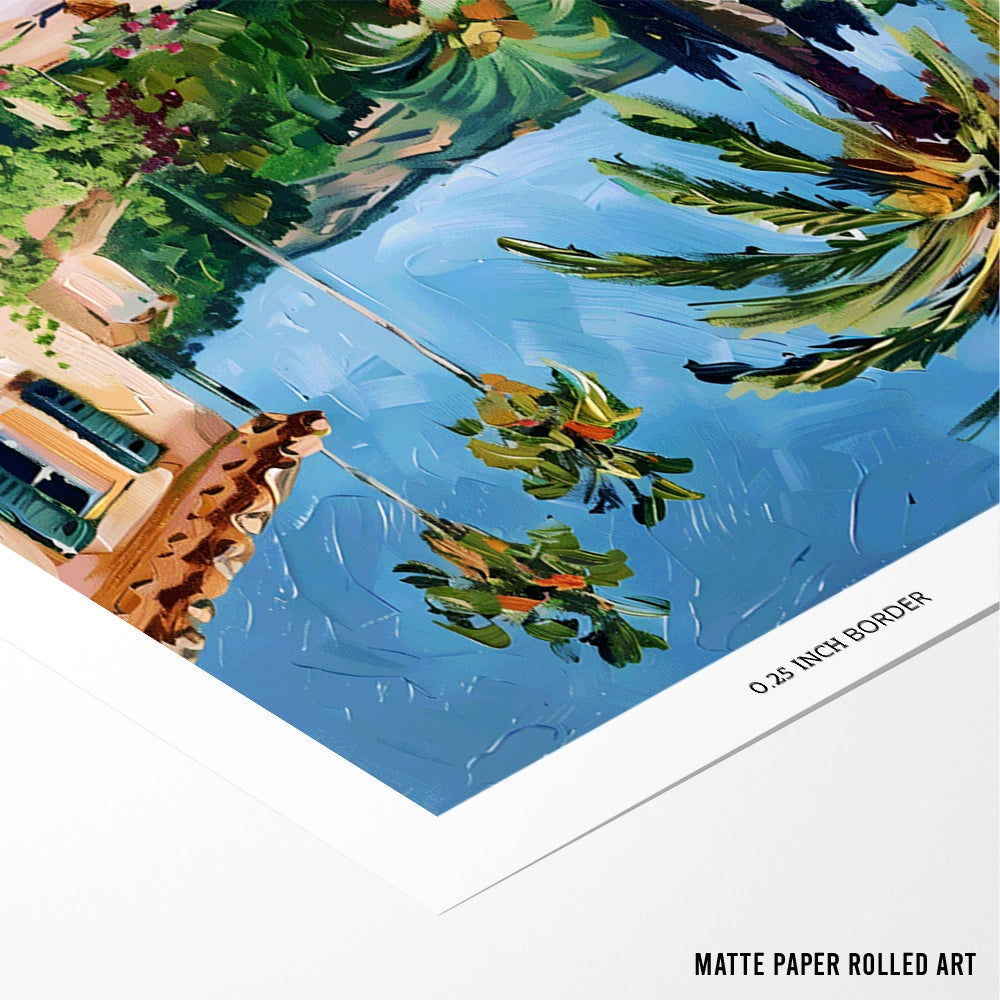 Pool and Palm Landscape Wall Decor - XS / Matte Paper / Rolled Art - Nook At You