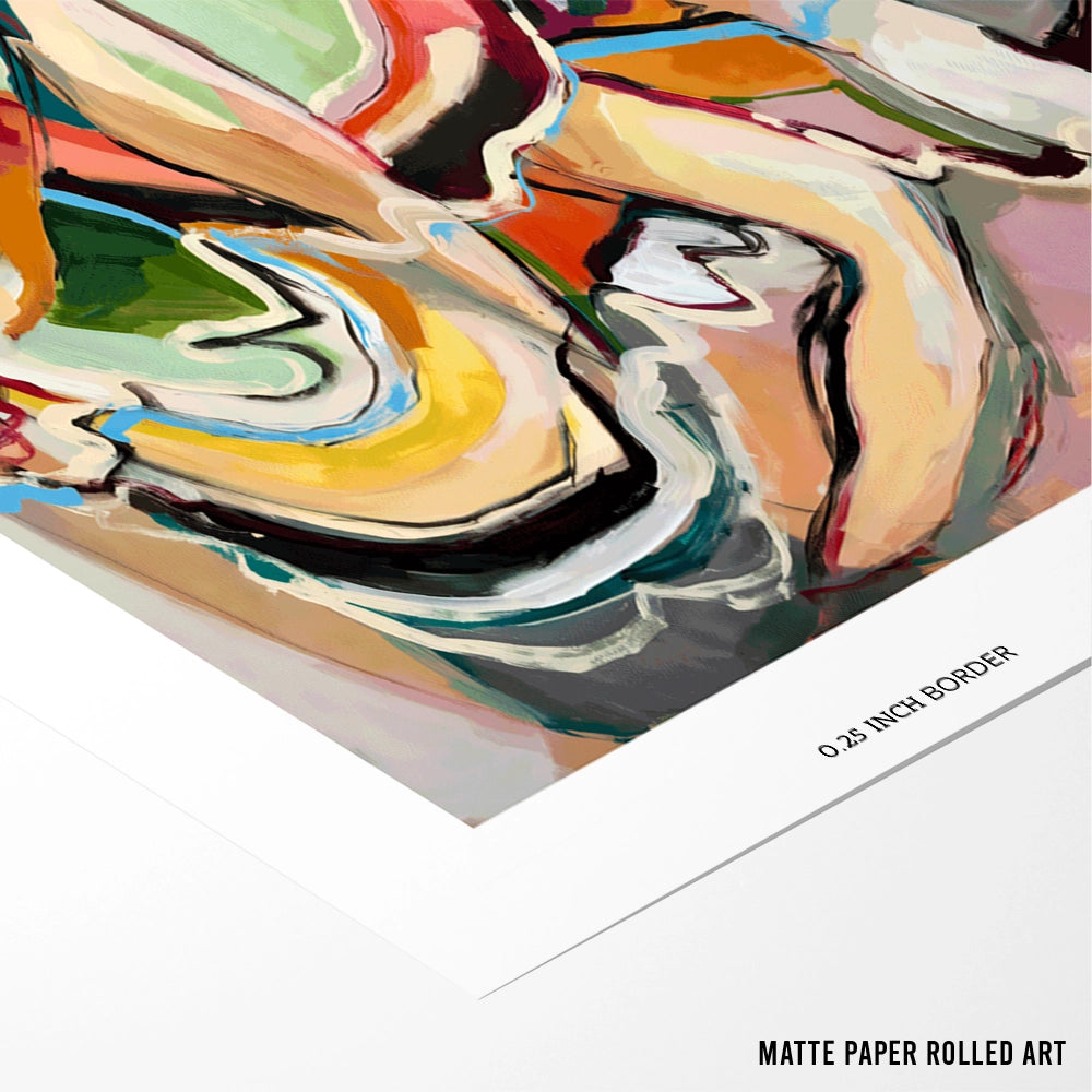 Cancan Abstract Wall Art Painting - XS / Matte Paper / Rolled Art - Nook At You