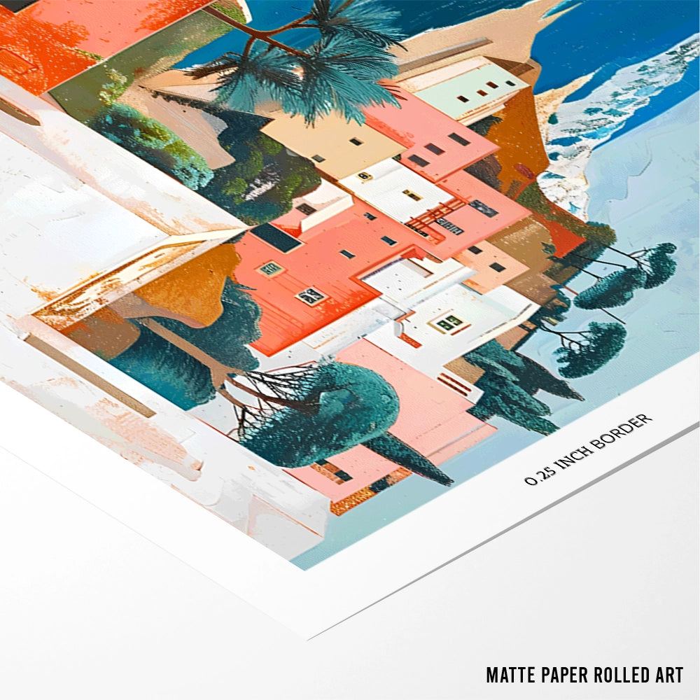 Mediterranean Village Landscape Canvas Painting - XS / Matte Paper / Rolled Art - Nook At You