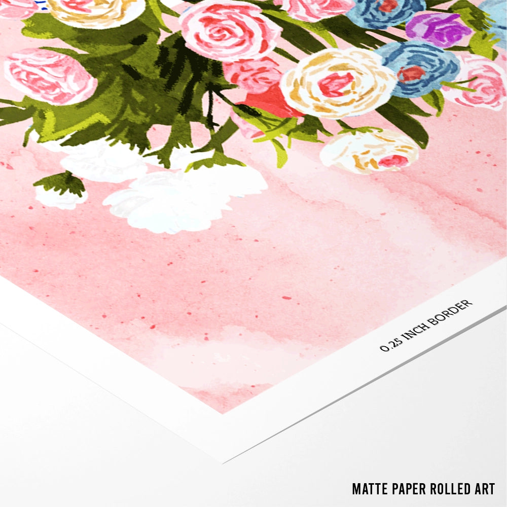 Ceramic Planter Botanical Canvas Painting - XS / Matte Paper / Rolled Art - Nook At You