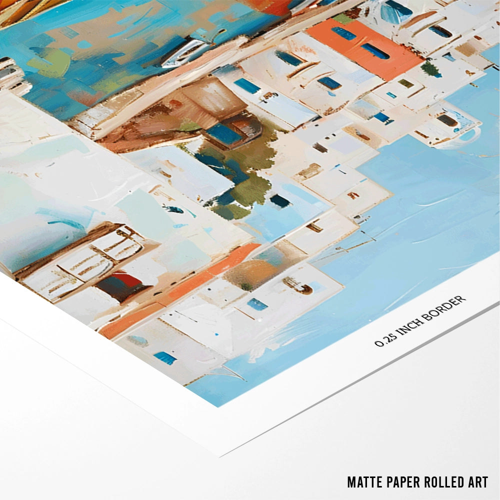 Village By The Sea Landscape Canvas Art Print - XS / Matte Paper / Rolled Art - Nook At You