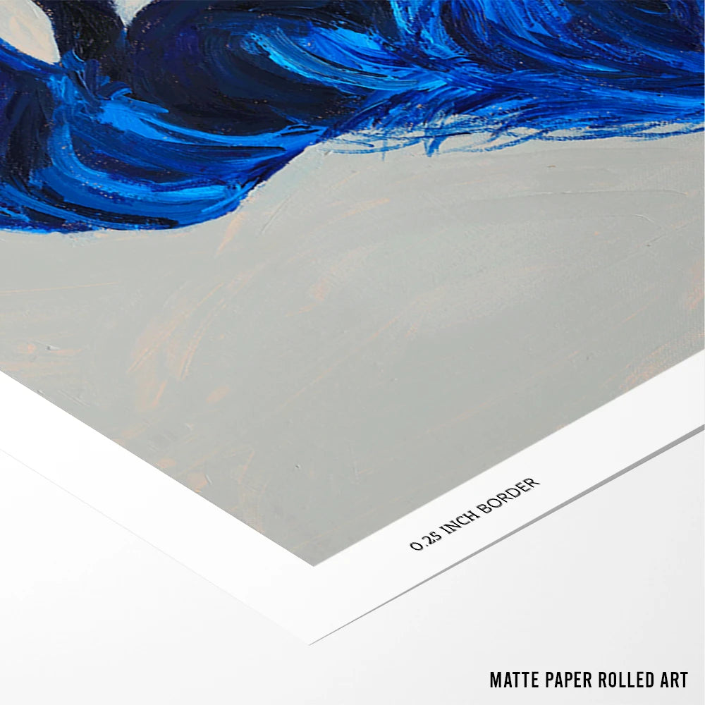 Dynamic Blue Gallop - Horse Painting - XS / Matte Paper / Rolled Art - Nook At You